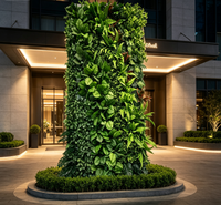 Mur végétal artificiel personnalisé style jungle, mur d'herbe extérieur, plantes verticales suspendues pour la décoration