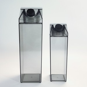 1000ml 34OZ Vierkante Melkfles Transparante Kartonnen Vorm Waterfles <span class=keywords><strong>Plastic</strong></span> Vierkante Sapbeker Doos Tumbler voor Meisjes Sport - Product Image 6