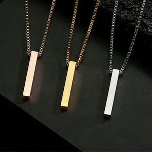 Bracelet Bracelet en acier inoxydable, Long barre verticale, Inspiration inspirante, <span class=keywords><strong>Mantra</strong></span> gravé, collier de déclaration - Product Image 1