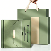 Ensemble de carnet de notes en cuir PU relié, avec stylo, ensemble cadeau de luxe, impression de logo personnalisée en gros