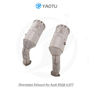 YT thép không gỉ miễn phí dòng chảy xuống ống cho <span class=keywords><strong>audi</strong></span> rsq8 4.0t spofrt xả downpipe lá chắn nhiệt hệ thống ống xả - Product Image 3