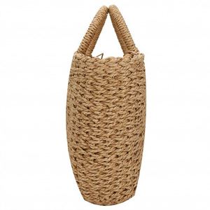Bolsos de Mano de Gran Capacidad, Bolso de Hombro con Personalidad, Forma Redonda Simple, Bolsa de Madera, Cesta Tejida, Estilo Rústico - Product Image 2