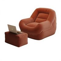 Kursi Sofa Lantai Kain Corduroy Nyaman Gaya Tatami Mini Couch untuk Kamar Tidur Ruang Tamu Balkon Sofa Tunggal Santai