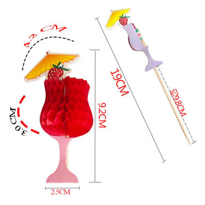 Disposable Cocktail Skewers With Strawberry Umbrella 19cm For Party Dessert Cake Decorations - Product Image 1
