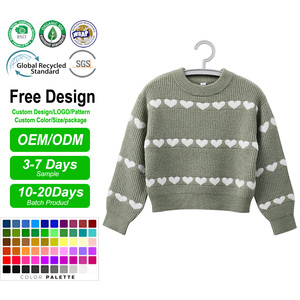 Suéter de Punto con Estampado de Corazones Verde Salvia para <span class=keywords><strong>Mujer</strong></span>, <span class=keywords><strong>Cuello</strong></span> Redondo, Manga Larga, Informal, para Invierno, Prenda de Punto Informal para Usar en Capas - Product Image 5