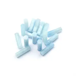 Natural Aquamarine Gemstone Wholesale High Quality Cutting circular long columns Aquamarine Gems
