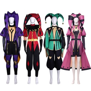 Costume de bouffon médiéval pour adulte Pierrot, ensemble de <span class=keywords><strong>d</strong></span>éguisement de harlequin pour homme avec masque pour Halloween, fête de <span class=keywords><strong>carnaval</strong></span> - Product Image 2