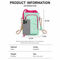 Sac de transport léger pour bouteille d'eau, sac à bandoulière en nylon imperméable avec cordon de serrage, porte-gobelet pour voyage en plein air