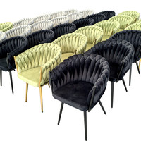 Chaises de Salle à Manger Modernes en Velours Rembourré Tissé, de Loisirs de Luxe capitonnées, pour Salon ou Bureau à Domicile