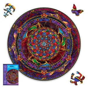 Infinity Mandala Câu Đố ghép hình câu đố bằng gỗ cho gia đình m Kích thước 166 miếng đồ chơi bằng gỗ hộp màu gỗ Unisex 8 +