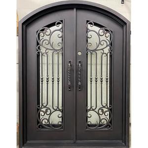 Véranda antivol de luxe européenne Maison moderne <span class=keywords><strong>Porte</strong></span> <span class=keywords><strong>d</strong></span>'<span class=keywords><strong>entrée</strong></span> en fer forgé à double vitrage - Product Image 5