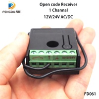 Télécommande sans fil universel pour porte de Garage, récepteur relais 433Mhz, Code de roulement 12V 24V DC/AC, 1 canal