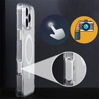 Coque magnétique transparente pour Apple iPhone 17 16 15 14 Pro Max, étui transparent pour iPhone 17 Pro Max avec bouton d'action de la caméra