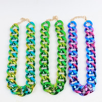 Collier à chaîne en plastique dégradé CCB simple, nouveau et très vendu, style hip-hop punk, boîte de nuit, bijoux disco