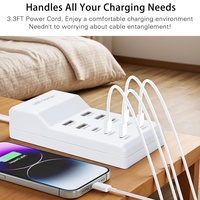 Pengisi Daya USB Multi Cepat 60w 10 Port Stasiun Pengisian Daya USB Multiport Pengisi Daya Desktop