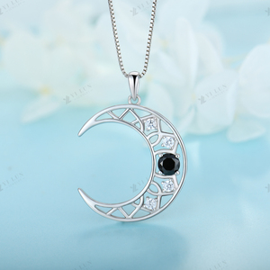 Collier Pendentif Soleil et Lune en Argent Sterling 925, Charme Céleste, Style Bouddha, Bijoux - Product Image 6