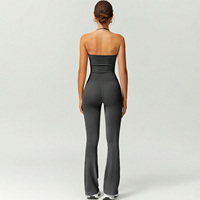 Lanyu Nouvelle Arrivée Nude Respirant Compression Fitness Gym Danse Flare Pantalon Une Pièce Yoga Combinaison Dos Nu T-line Bretelles