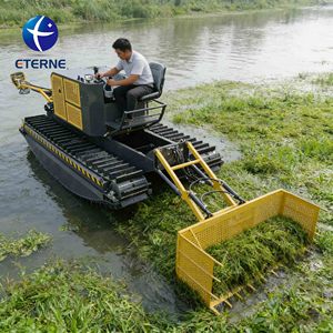Bateau <span class=keywords><strong>coupe</strong></span>-herbes aquatique amphibie industriel à moteur diesel pour le nettoyage de la végétation des rivières, des lacs et des réservoirs - Product Image 4