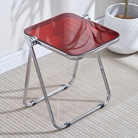 Klappbarer kleiner Couchtisch aus Acryl mit Metall-Eisenrahmen, schlicht, modern, nordisch, luxuriös, für Wohnzimmer, Zuhause, Möbel, Nachttisch