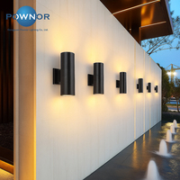 Applique murale extérieure LED 20W à double tête, étanche, pour portail, balcon, cour, éclairage bidirectionnel haut et bas en aluminium