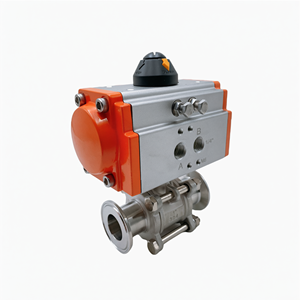 บอลวาล์วนิวเมติกแบบ Tri Clamp สแตนเลส 304 สำหรับอุปกรณ์อุตสาหกรรม - Product Image 1