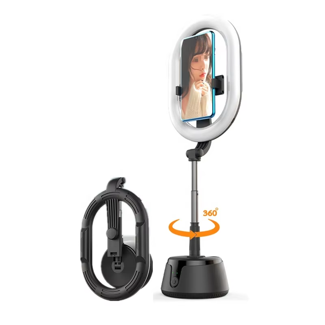Stand Mobile Phone Holders Selfie LED Ring Light 360 Auto Face Tracking Tripod 78 LEDs Adjustable Color Temperature Foldable for