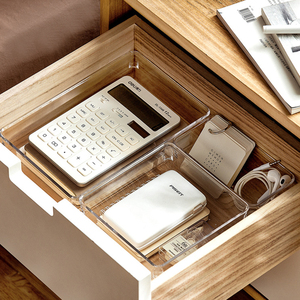 Trong Suốt PET <span class=keywords><strong>Drawer</strong></span> Organizer Set Dresser Bàn Ngăn Kéo Ngăn Chia 4 Kích Thước Phòng Tắm <span class=keywords><strong>Vanity</strong></span> Mỹ Phẩm Trang Điểm Khay Lưu Trữ Thùng - Product Image 6