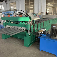 Machine de formage de tuiles de toiture en acier coloré trapézoïdal IBR haute vitesse avec moteur et pompe intégrés