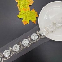 Dentelle de mariée maille décorative tube perlé paillettes perlées avec ruban de dentelle indienne