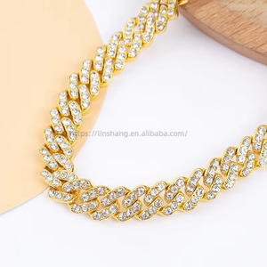 9Mm full rhinestone minimalist <b>Cuban</b> <b>chain</b>, rhombus personalized hip-hop fashion necklace, light luxury jewelry men - Product Image 5