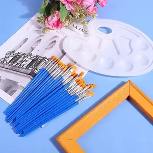 Spazzola sintetica per capelli PP plastica manico in Nylon Set di pennelli per pittura acrilica spazzola per bambini