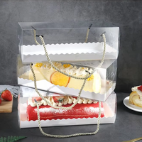 Emballage de pâtisserie jetable écologique et portable, boîte à gâteau rectangulaire transparente, emballage pour pâtisserie, logo personnalisé