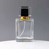 Flacon pulvérisateur vide en verre transparent de 50 ml, flacon de parfum haut de gamme avec bouchon à vis, diffuseur à bâtonnets de forme rectangulaire