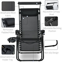 Hangrui YASN chaise inclinable moderne pliable en métal zéro gravité pour jardin patio hôtel mobilier d'extérieur chaise longue vendeur chaud