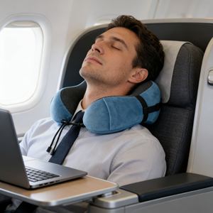 Auto-Kopfstützenkissen aus Memory-Schaum mit verstellbarem Riemen für Nackenstütze bei langen Fahrten - Product Image 2