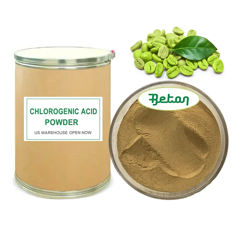 Extrato natural de grãos de café verde 45% 50% ácido clorogênico em pó preço de grau cosmético/comestível