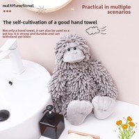 Jouet en peluche chenille animal de dessin animé - Serviette de main multifonctionnelle créative absorbante anti-stress en polyester et coton PP unisexe
