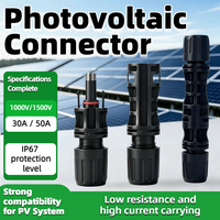 Kit de Conectores Solares Fotovoltaicos Macho y Hembra IP67 Impermeables 1500V 30A con Contacto de Cobre, Conexión Directa para Paneles Solares