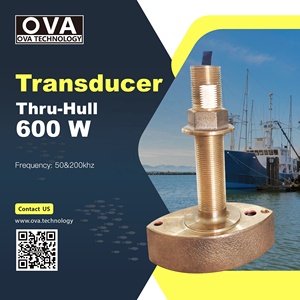 Bronce 50 y 200KHz Sonda de pesca a través del casco 600W <span class=keywords><strong>Sensor</strong></span> de profundidad Transductor de ecosonda subacuática para pesca Suministros marinos - Product Image 6