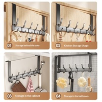 Porte-serviettes à suspendre sur la porte, installation sans perçage, support de rangement non perforé pour salle de bain et chambre, crochet pour peignoir