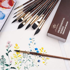 Juego de 10 Pinceles Fontainebleau de Pelo Sintético Suave de <span class=keywords><strong>Ardilla</strong></span>, Pincel Plano, Redondo y Puntiagudo <span class=keywords><strong>para</strong></span> Acuarela, Tamaños #0, #1, #4 - Product Image 2