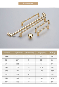 Luxury Zinc Alloy Furniture Hardware Long Dresser Wardrobe Handle Pulls Kitchen Drawer <strong>Knobs</strong> Modern <strong>Gold</strong> <strong>Cabinet</strong> Door Handles - Product Image 6