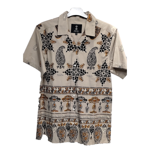 Automne hommes 100% coton sergé chemise impression personnalisée respirant coupe ajustée avec manches courtes pas cher en gros au Bangladesh - Product Image 1