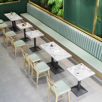 Ensembles de mobilier de restaurant de luxe léger sur mesure, prix d'usine en gros, chaises de salle à manger en cuir et ensembles de banquettes pour café