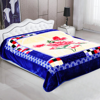 Vente en gros de couverture Raschel de luxe 1 couche épaisse, douce et chaude pour l'hiver taille King avec motif imprimé style écossais en fourrure