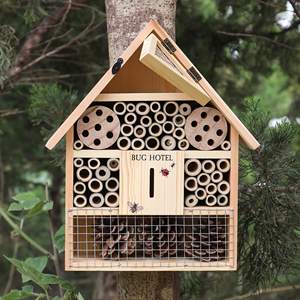 Eco Wood Insect Hotel-Hábitat <span class=keywords><strong>de</strong></span> abejas y <span class=keywords><strong>mariposas</strong></span> Hábitat <span class=keywords><strong>de</strong></span> insectos sostenible-Diseño <span class=keywords><strong>de</strong></span> madera colgante - Product Image 6
