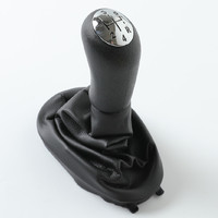 Pour Renault Clio 2 3 Megane 2 Scenic 2 Kangoo 2009, pommeau de levier de vitesse en cuir PU chromé brillant avec cache anti-poussière