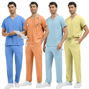 Conjunto de Dos Piezas de Tela <span class=keywords><strong>Dobby</strong></span> de Poliéster Blanco, Uniforme Médico de Color Sólido para Clínica Dental, SPA, Masaje de Pies, Top de Uniforme Médico, Nueva Llegada - Product Image 5