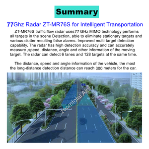 Interface CAN double faisceau radar à ondes millimétriques 77GHz-200 km/h + 250 km/h 300m avec précision distance/vitesse/angle/état de mouvement - Product Image 2