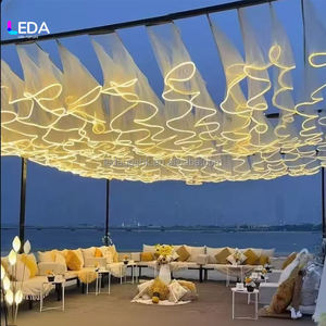 LEDA Event <b>Ceiling</b> Decoration RGB Light All Color Available Wave Shape <b>Ceiling</b> Drape Wedding Stage Decoration - Product Image 1